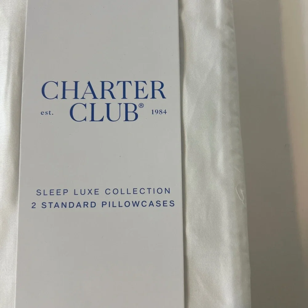 Charter‎ Club Sleep Luxe Collection 2 Standard Pillowcases Cotton 800 TC NIP#1